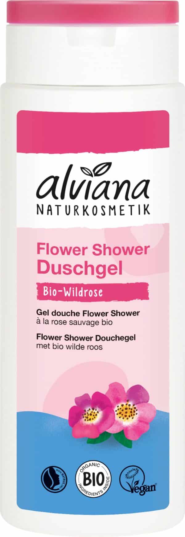 alviana Naturkosmetik Flower Shower Duschgel Bio-Wildrose - 250 ml