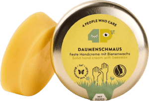 4 PEOPLE WHO CARE Feste Handcreme "Daumenschmaus" - Dose