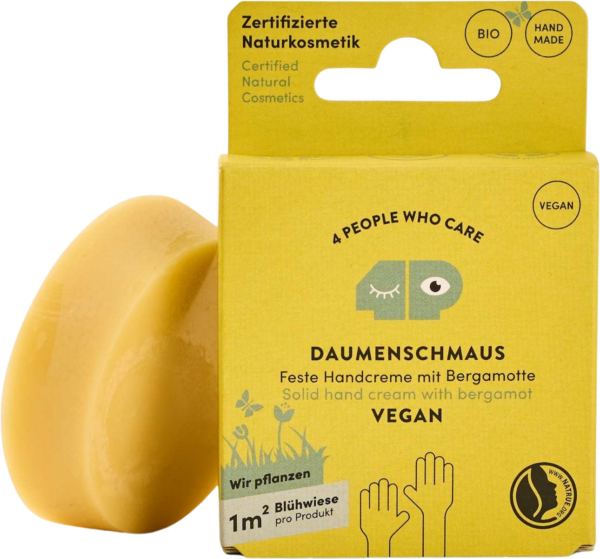 4 PEOPLE WHO CARE Feste Handcreme Veganer "Daumenschmaus" - Nachfüller