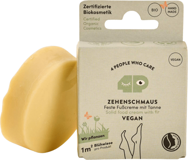 4 PEOPLE WHO CARE Feste Fußcreme Veganer "Zehenschmaus" - Nachfüller