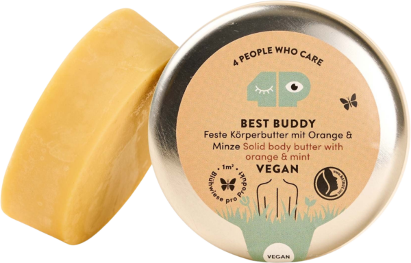 4 PEOPLE WHO CARE Feste Körperbutter Veganer "Best Buddy" - Dose