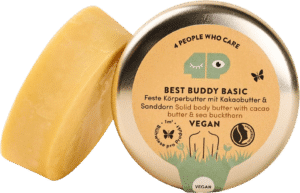 4 PEOPLE WHO CARE Feste Körperbutter Veganer "Best Buddy Basic" - Dose