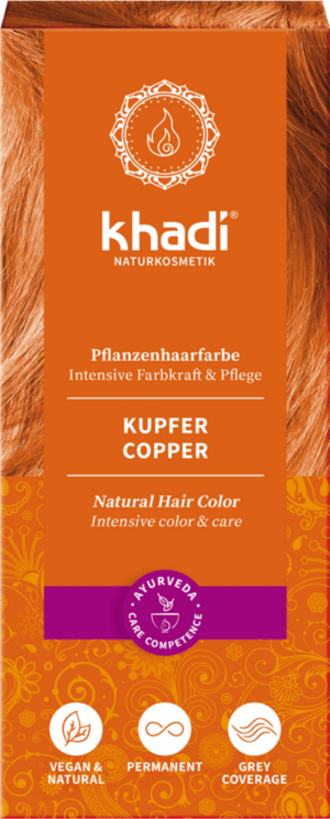 Khadi® Pflanzenhaarfarbe Kupfer - 100 g