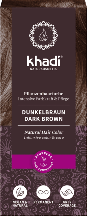 Khadi® Pflanzenhaarfarbe Dunkelbraun - 100 g