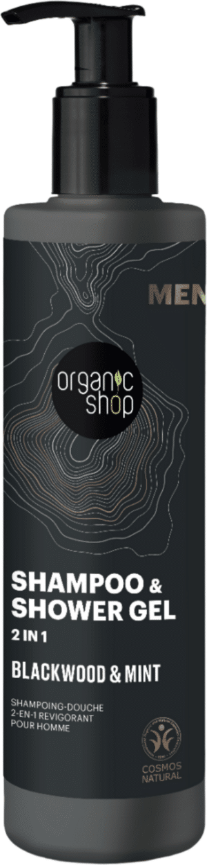 Organic Shop MEN 2in1 Shampoo & Shower Gel Blackwood & Mint - 280 ml