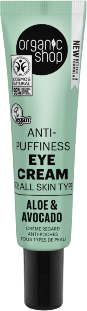 Organic Shop Anti-Puffiness Eye Cream Aloe & Avocado - 30 ml