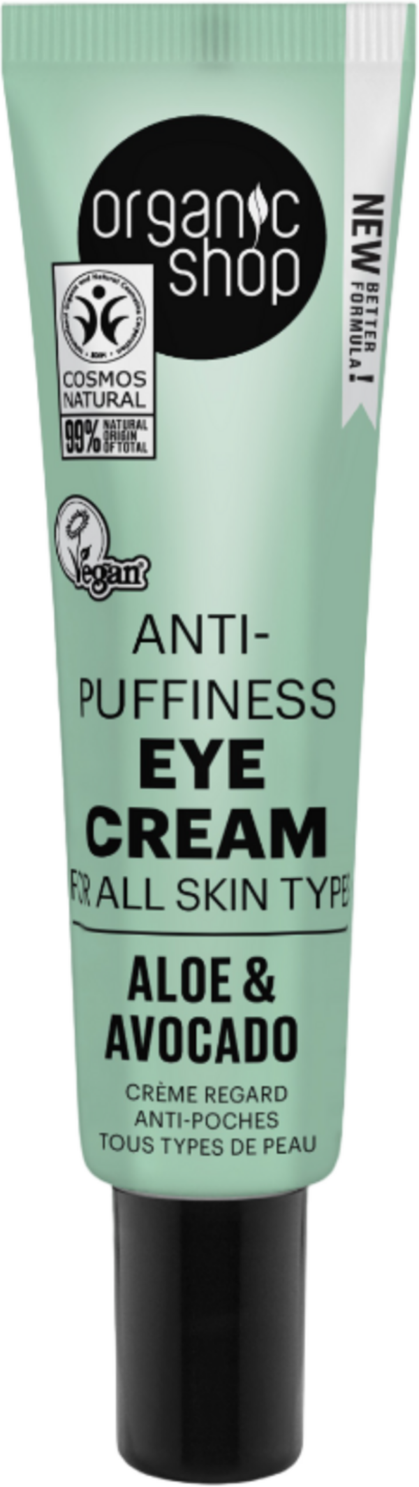 Organic Shop Anti-Puffiness Eye Cream Aloe & Avocado - 30 ml