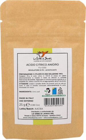 Le Erbe di Janas Kristalline Zitronensäure (Citric Acid) - 25 g