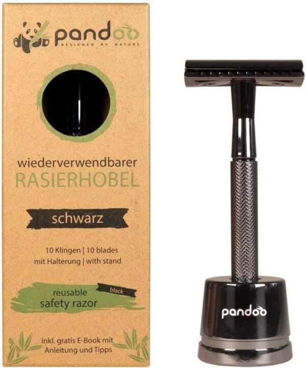 pandoo Rasierhobel aus Metall - Schwarz