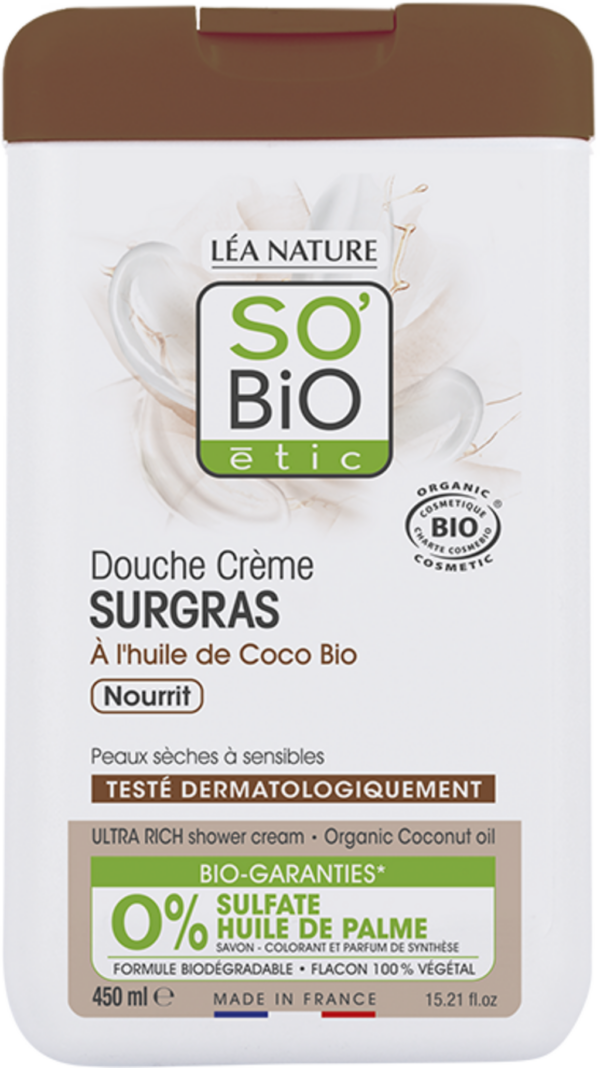 LÉA NATURE SO BiO étic Rückfettende Duschcreme Kokos - 450 ml