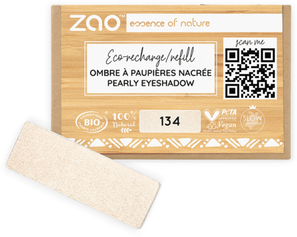 ZAO Refill Rectangle Eye Shadow - 134 Golden Pearl