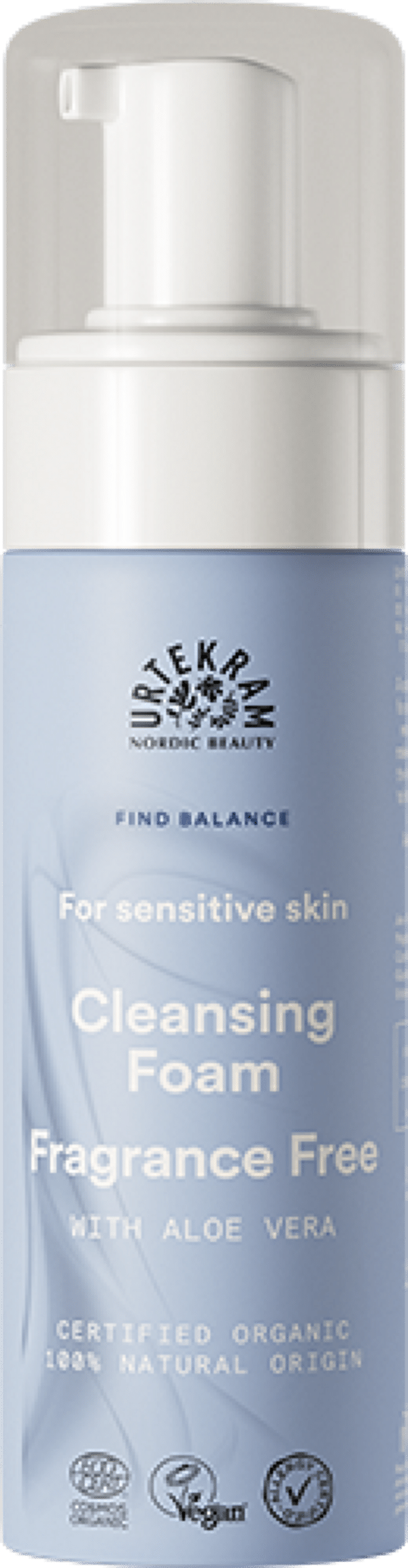 URTEKRAM Fragrance Free Sensitive Cleansing Foam - 150 ml