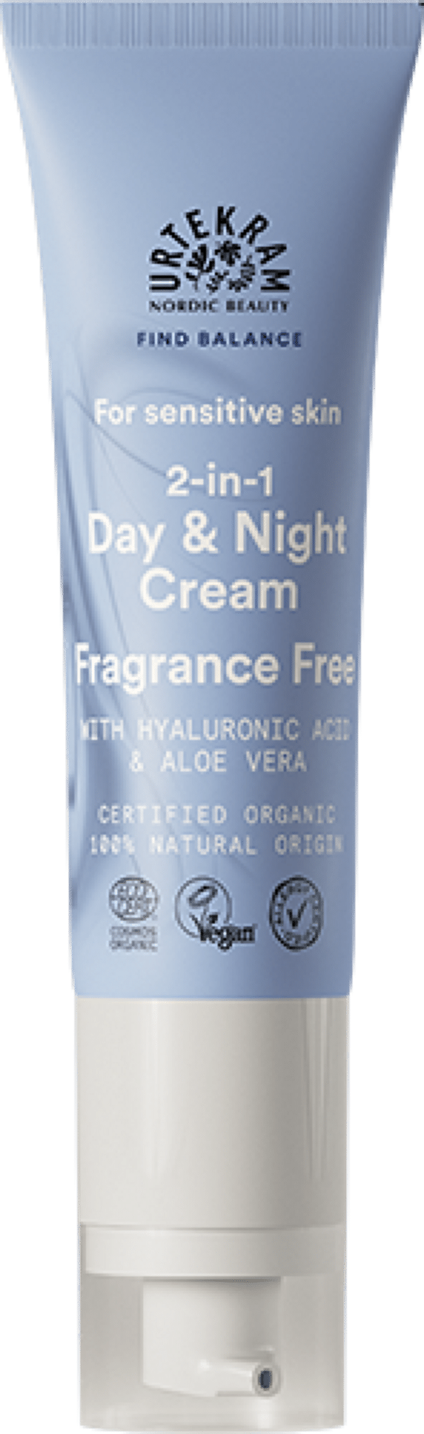 URTEKRAM Fragrance Free Sensitive 2in1 Day & Night Cream - 50 ml