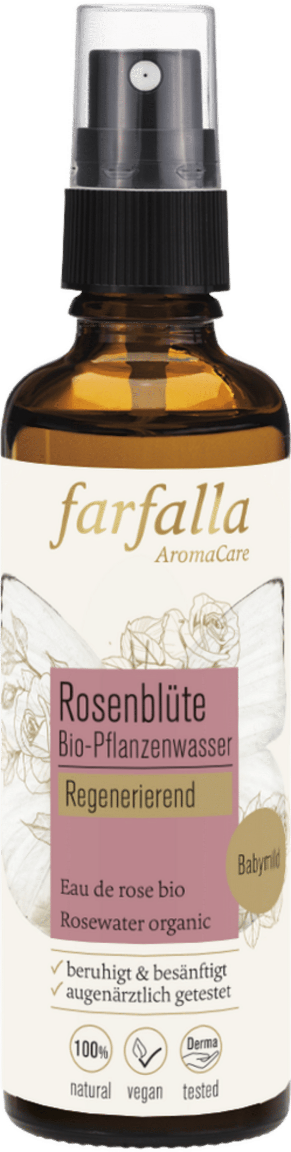 farfalla Bio-Pflanzenwasser Rosenblüte - 75 ml