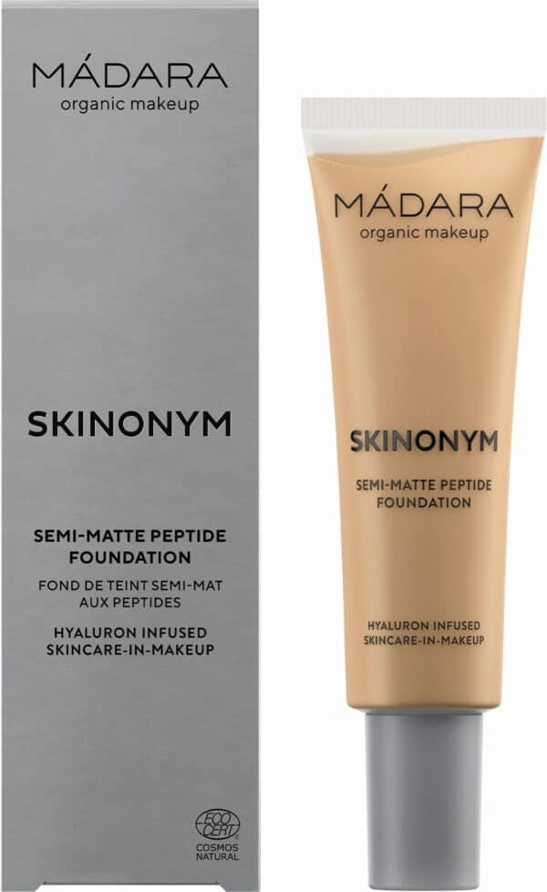 MÁDARA Organic Skincare SKINONYM Semi-Matte Peptide Foundation - 50 Golden Sand