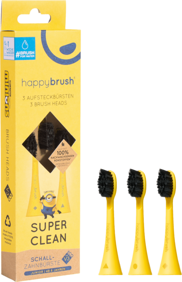 happybrush ECO VIBE 3 Aufsteckbürsten Minions - 3 Stk