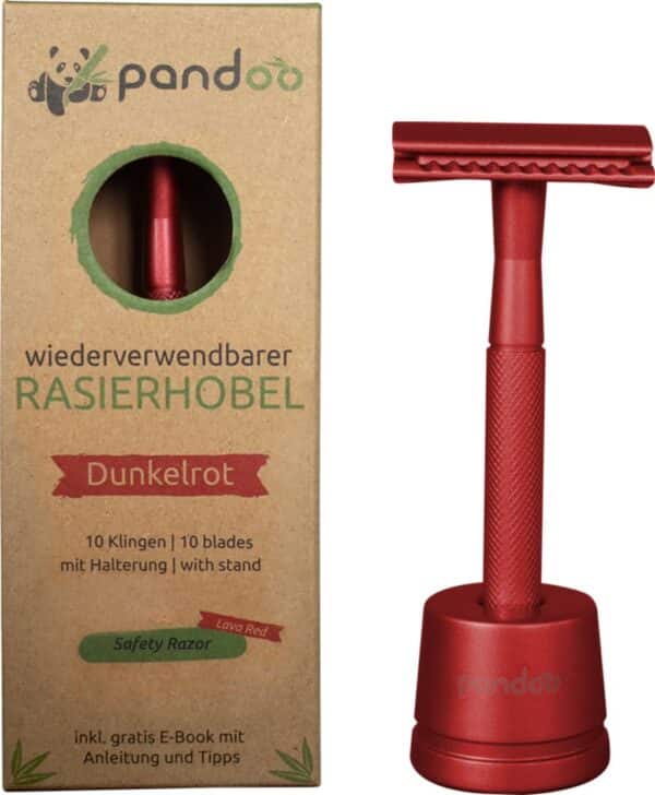 pandoo Rasierhobel aus Metall - Rot