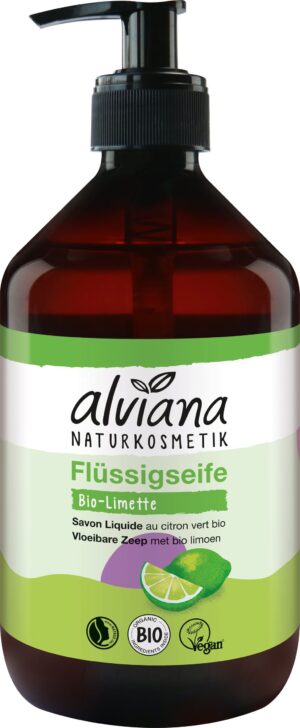 alviana Naturkosmetik Flüssigseife Bio-Limette - 500 ml