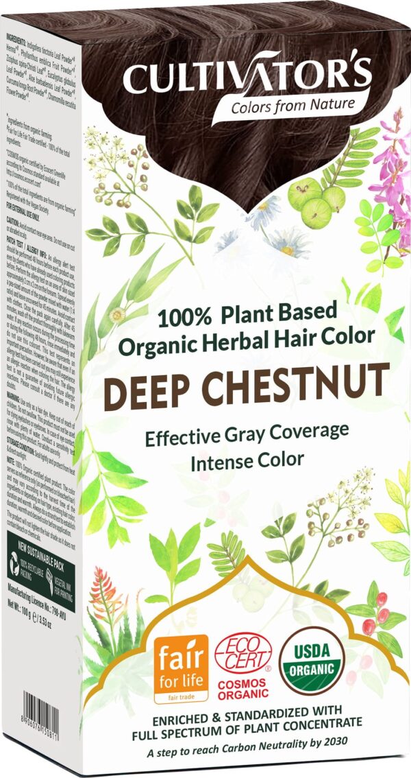 CULTIVATOR'S Organic Herbal Hair Color Deep Chestnut - 100 g