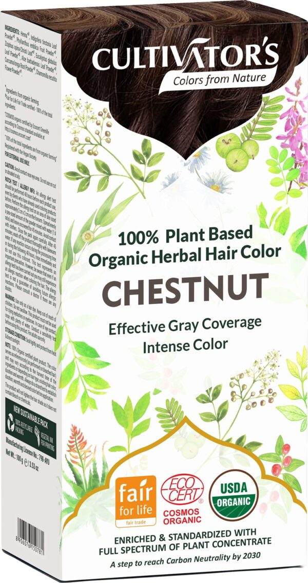 CULTIVATOR'S Organic Herbal Hair Color Chestnut - 100 g