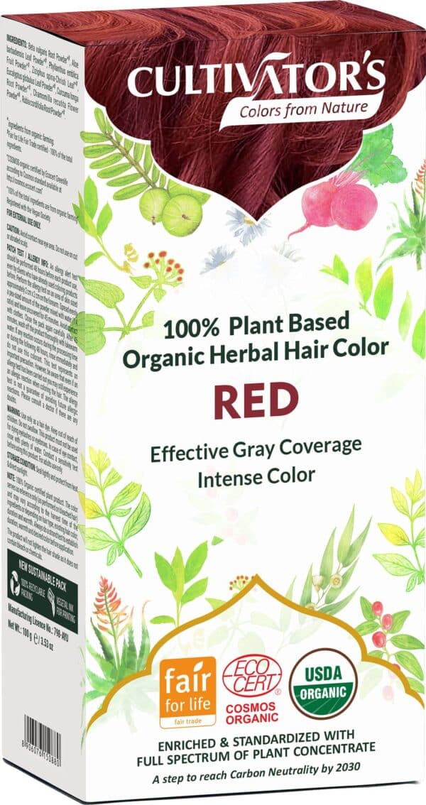 CULTIVATOR'S Organic Herbal Hair Color Red - 100 g