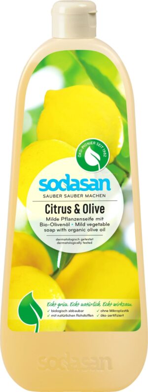 SODASAN Flüssigseife Zitrus & Olive - 1 l