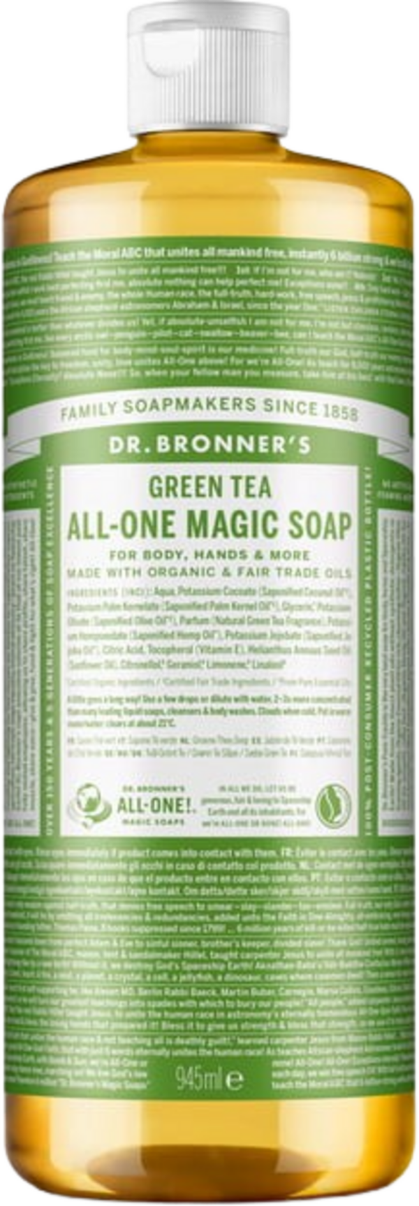 Dr. Bronner's 18in1 Naturseife Grüner Tee - 945 ml