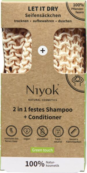 Niyok 2in1 Festes Shampoo+Conditioner On-Pack - Green Touch