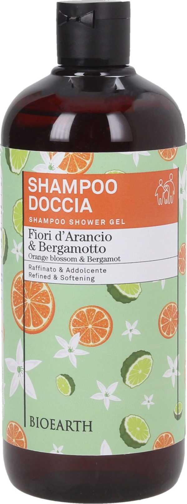 BIOEARTH Family 2in1 Shampoo & Duschgel Orangenblüte & Bergamotte - 500 ml