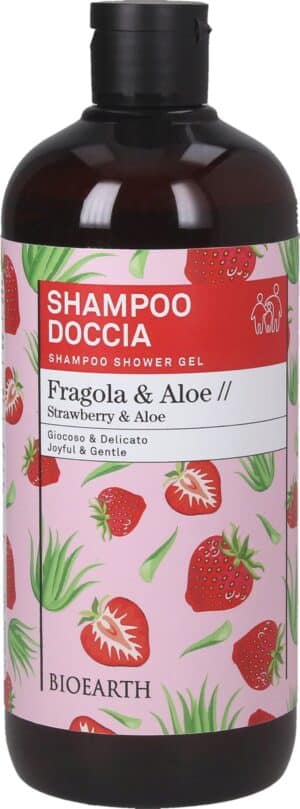 BIOEARTH Family 2in1 Shampoo & Duschgel Erdbeere & Aloe - 500 ml