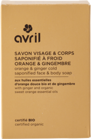 Avril Cold Saponified Face & Body Soap - Orange & Gingembre