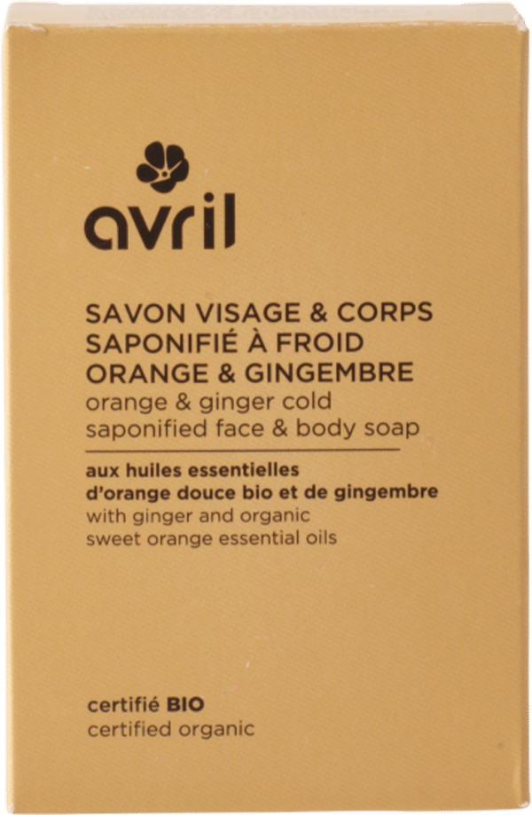 Avril Cold Saponified Face & Body Soap - Orange & Gingembre