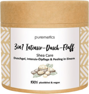 puremetics 3in1 Intensiv-Dusch-Fluff mit Zuckerpeeling Shea Care - 300 g