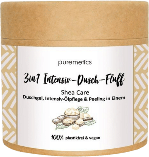 puremetics 3in1 Intensiv-Dusch-Fluff mit Zuckerpeeling Shea Care - 300 g