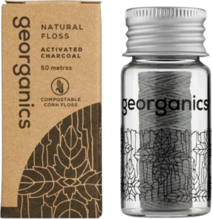 georganics Dental Floss Activated Charcoal - 50 m