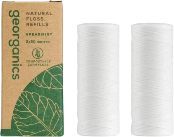 georganics Dental Floss Spearmint - 100 m Refill