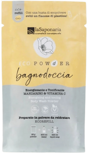 La Saponaria EcoPowder Refill Duschbad Mandarine & Vitamin C - 25 g