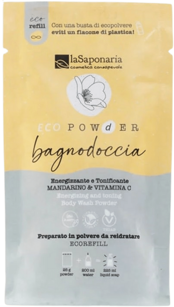 La Saponaria EcoPowder Refill Duschbad Mandarine & Vitamin C - 25 g