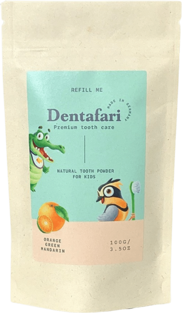 Dentafari Zahnpulver Kinder Orange & Grüne Mandarine - Refill