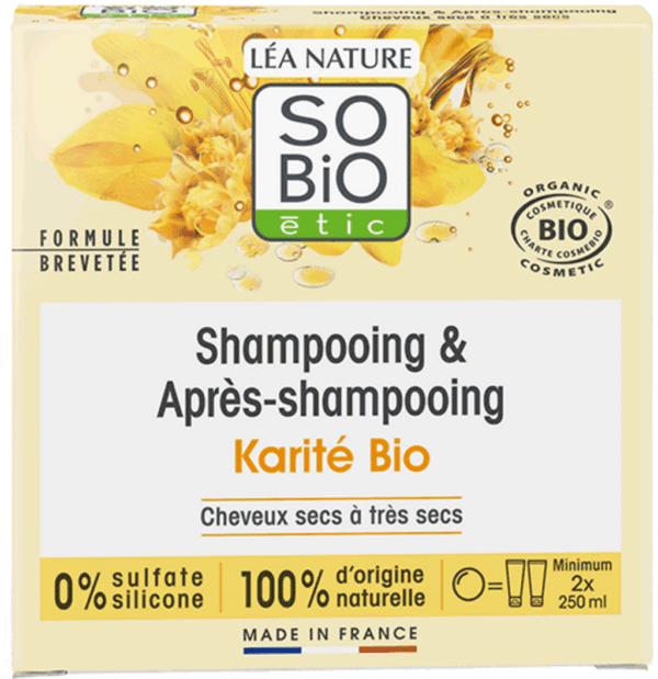 LÉA NATURE SO BiO étic 2in1 Festes Shampoo & Spülung Sheabutter - 65 g