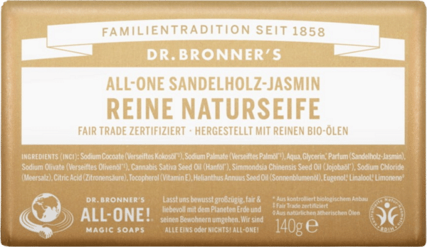 Dr. Bronner's Bar Soap Sandelholz Jasmin - 140 g