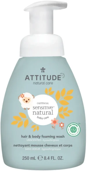 ATTITUDE Oatmeal Sensitive Baby Hair & Body Foaming Wash - 250 ml