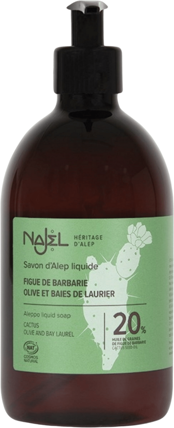 Najel Aleppo-Flüssigseife mit 20% Kaktusfeigen-Öl - 500 ml