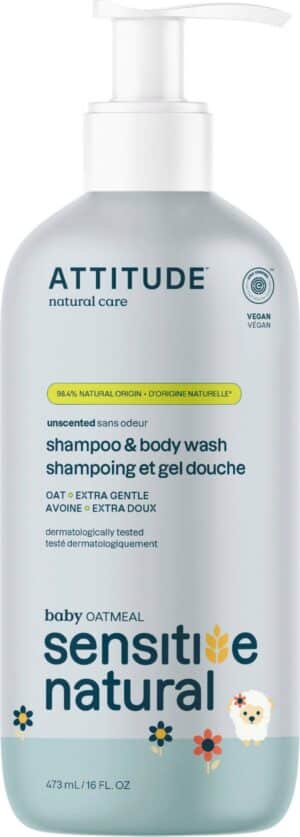 ATTITUDE Oatmeal Sensitive Baby 2in1 Hair & Body Wash - 473 ml