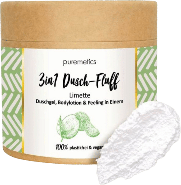 puremetics 3in1 Dusch-Fluff mit Salzpeeling - Limette