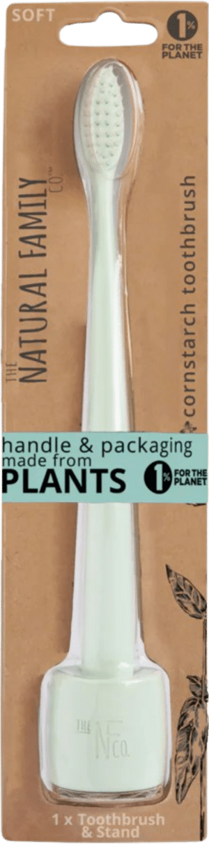 Natural Family CO. Bio Toothbrush & Stand - Rivermint