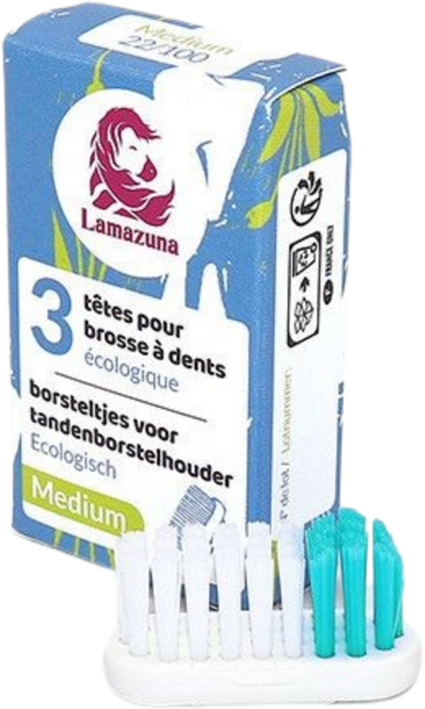 Lamazuna Zahnbürsten-Wechselköpfe Mittel - 1 Pkg