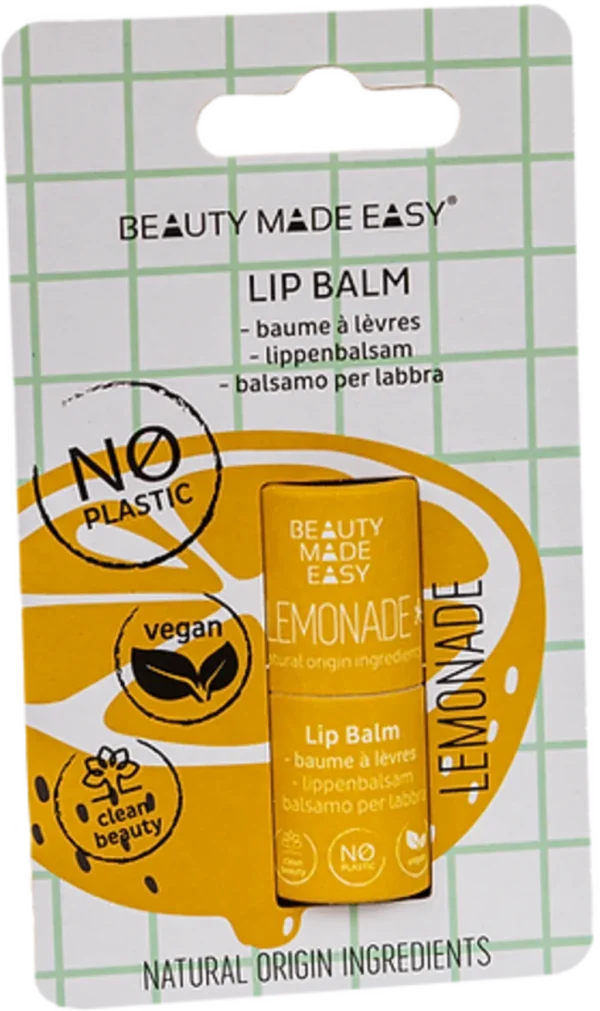 BEAUTY MADE EASY Paper Tube Lip Balm Summertime - Lemonade