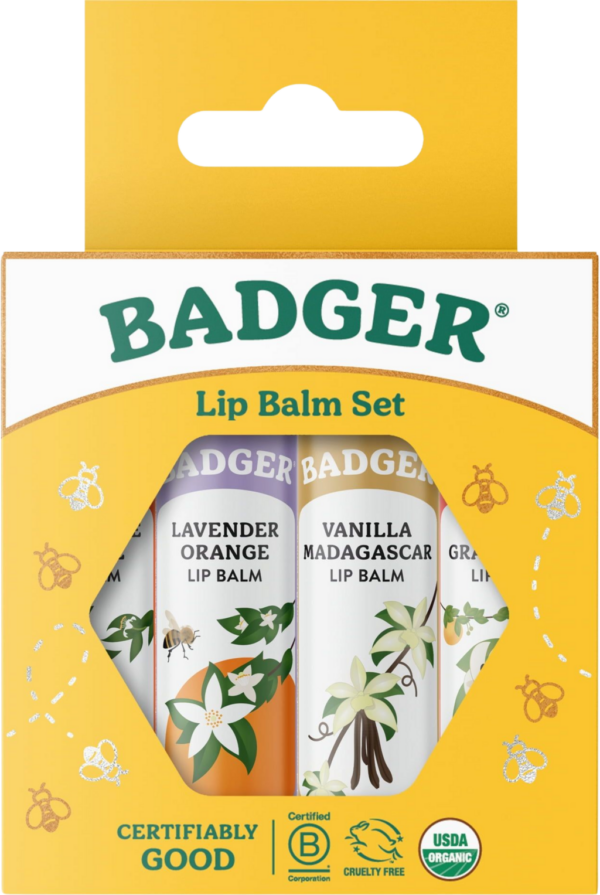 Badger Balm Classic Lipstick Set Gold - 1 Set