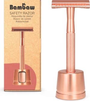 Bambaw Rasierhobel mit Rasierständer - Rosé Gold